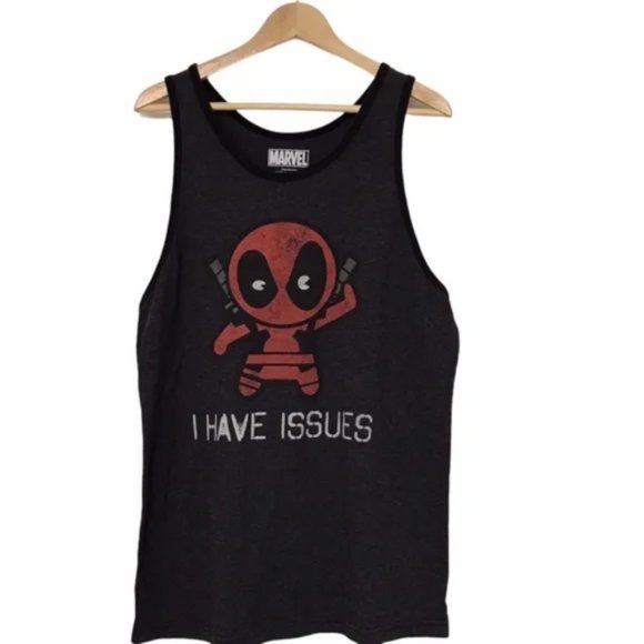 Marvel Deadpool Tank Top Dark Grey Men's Sz M - Picture 1 of 4